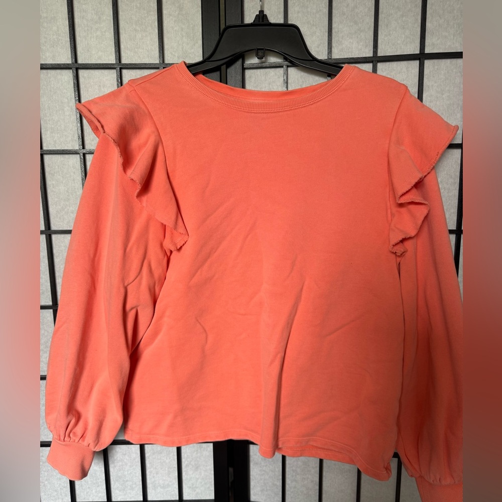 Universal Thread Coral Ruffle-Shoulder Sweatshirt - Picture 2 of 6
